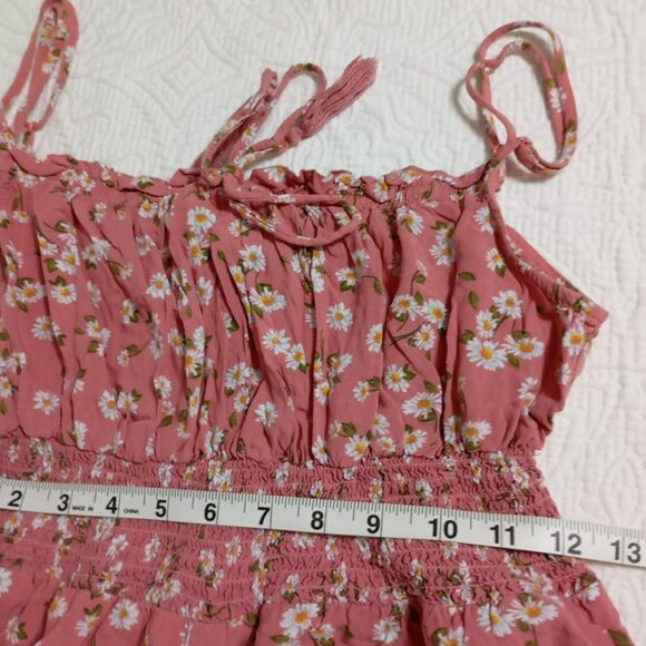 Vine & Valley Sz XL Pink Floral Romper Shorts Womens Sleeveless Summer Outfit - Picture 8 of 10